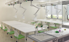 Потолочная система для кабинета химии с 1 рукавом, 6+1 модулей