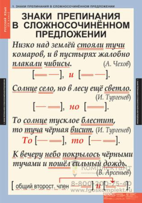 Русский язык 9 класс (6 таблиц)