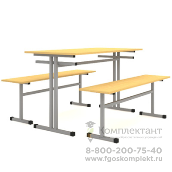 Стол обеденный с 2-я скамьями на 4-х человек Лц.СТШС-4 Лц.СКШС-4 Лицей 🪑 в Москве