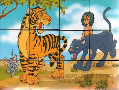 Кубики с картинками Маугли 